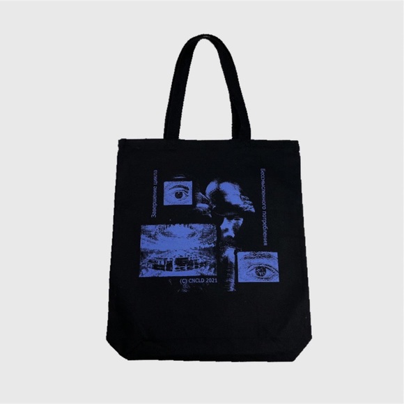 CNCLD Consumption Black Canvas Tote Bag - Picture 1 of 3